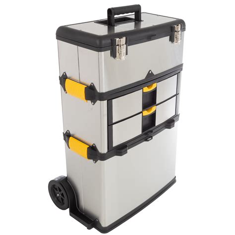 stalwart massive & mobile 3 part stainless steel tool box|Stalwart Huge Citrine .